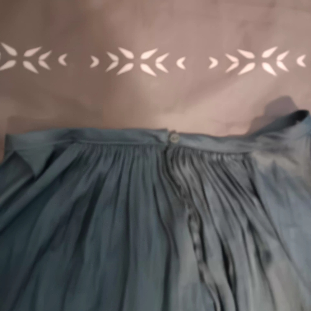 Prologue Silk Slate Blue Pleated High-Low Chiffon - Picture 7 of 9